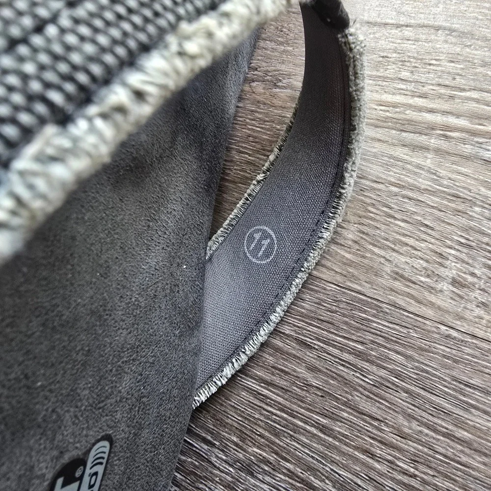 Skechers Relaxed Fit 360 Flip Flop Sandals 11 Gray Canvas Memory Foam Frayed - Picture 8 of 11